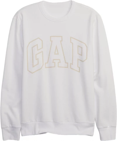 GAP Men's Logo Fleece Crew Sweatshirt white