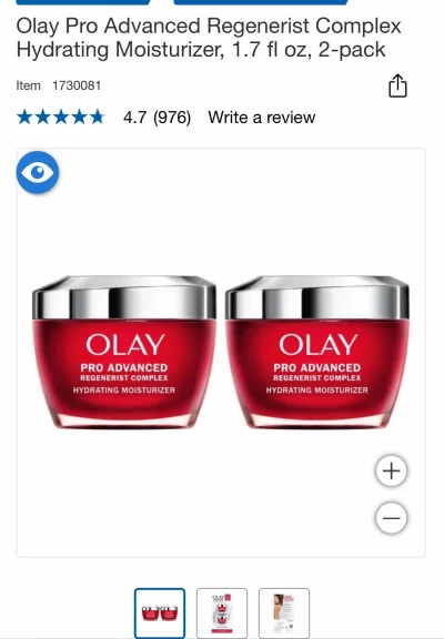 Olay PRO Advanced Regenerist Complex hydrating moisturizer