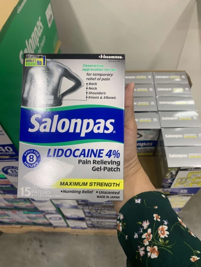 Salonpas LIDOCAINE 4% Pain Relieving Gel-Patch,