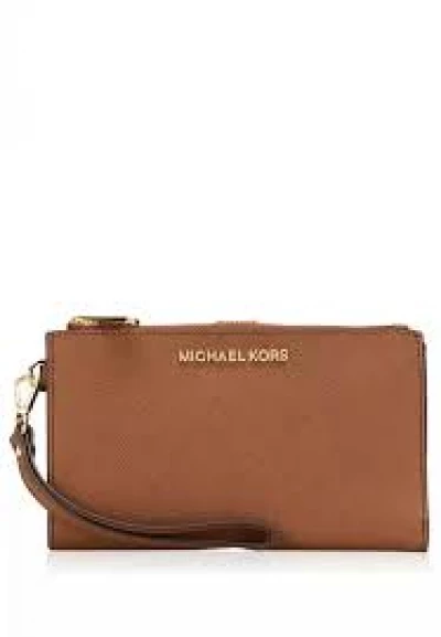 MK double zip wallet brown