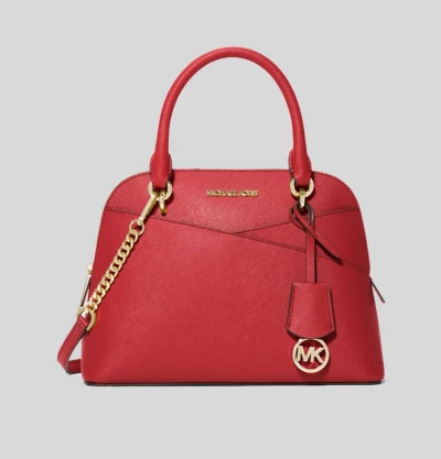 Michael Kors Jet Set Travel MD Dome Satchel Flame Red 35H1GTVC2L